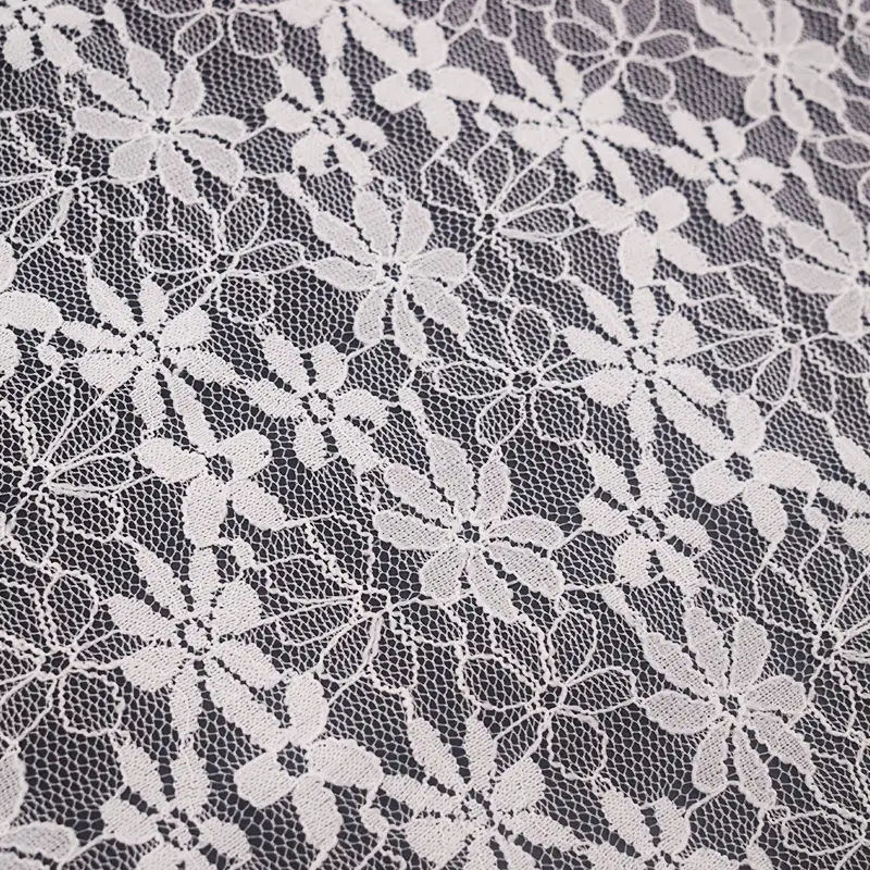 China Fabric for Shirt,Skirt Lace Knit Fabric Nylon Spandex White color buy from China wholesaler bulk order at wholesale price free worldwide shipping Alibaba