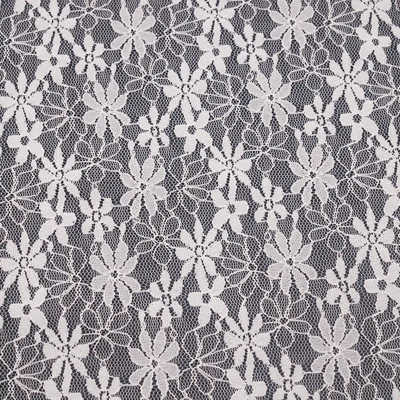China Fabric for Shirt,Skirt Lace Knit Fabric Nylon Spandex White color buy from China wholesaler bulk order at wholesale price free worldwide shipping Alibaba