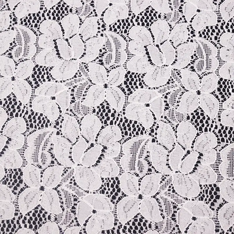 China Fabric for Skirt Lace Knit Fabric Nylon Spandex White color buy from China wholesaler bulk order at wholesale price free worldwide shipping Alibaba