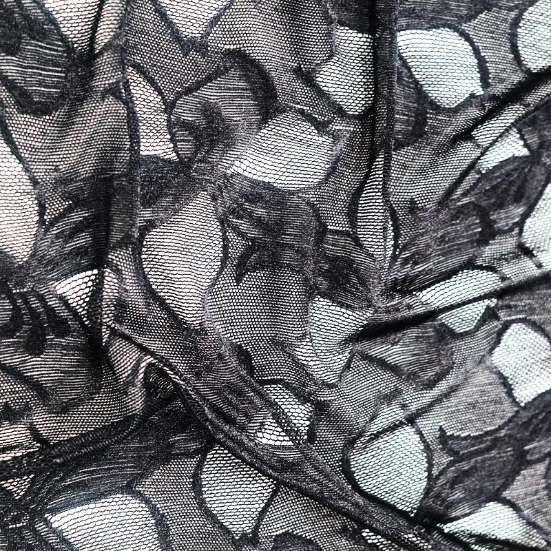 China Fabric for Skirt Lace Knit Fabric Nylon Spandex Black color buy from China wholesaler bulk order at wholesale price free worldwide shipping Alibaba