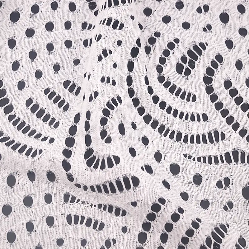 China Fabric for T-Shirt,Skirt Lace Knit Fabric Nylon Spandex White color buy from China wholesaler bulk order at wholesale price free worldwide shipping Alibaba
