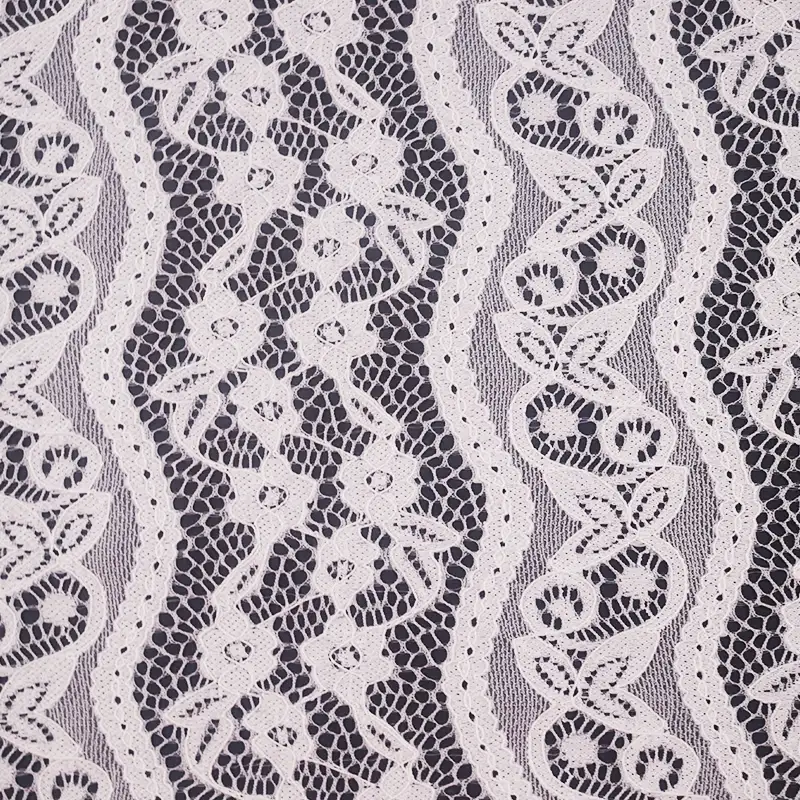 China Fabric for Skirt Lace Knit Fabric Nylon Spandex White color buy from China wholesaler bulk order at wholesale price free worldwide shipping Alibaba