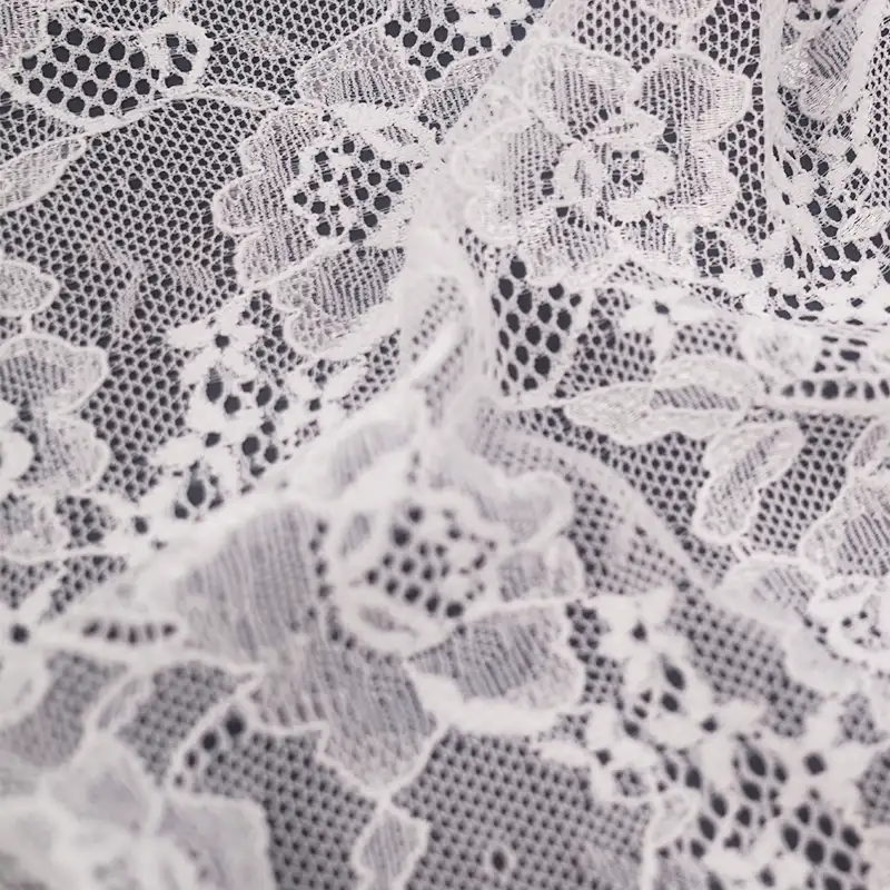China Fabric for T-Shirt,Skirt Lace Knit Fabric Nylon Spandex White color buy from China wholesaler bulk order at wholesale price free worldwide shipping Alibaba