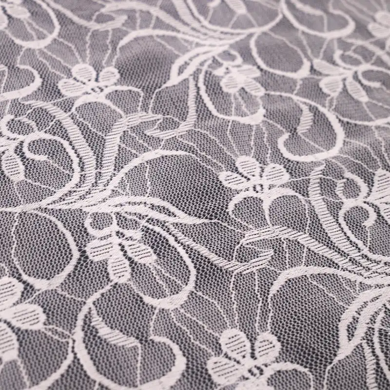 China Fabric for Skirt Lace Knit Fabric Nylon Spandex White color buy from China wholesaler bulk order at wholesale price free worldwide shipping Alibaba
