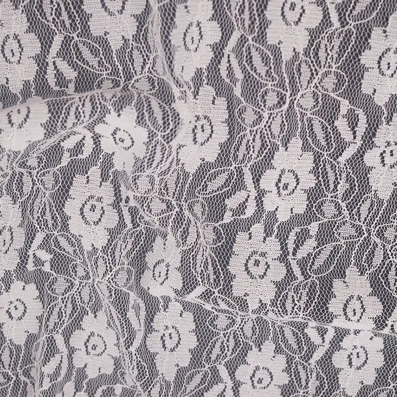 China Fabric for Skirt Lace Knit Fabric Nylon Spandex White color buy from China wholesaler bulk order at wholesale price free worldwide shipping Alibaba