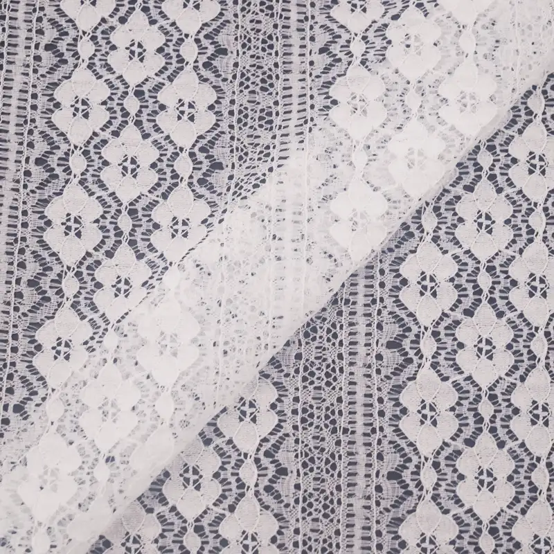 China Fabric for Polo Shirt,Skirt Lace Knit Fabric Nylon Spandex White color buy from China wholesaler bulk order at wholesale price free worldwide shipping Alibaba