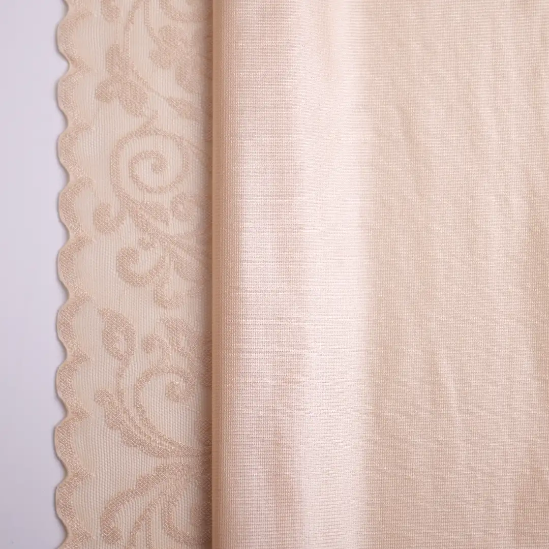 China Fabric for Skirt Lace Knit Fabric Nylon Spandex Salmon color buy from China wholesaler bulk order at wholesale price free worldwide shipping Alibaba