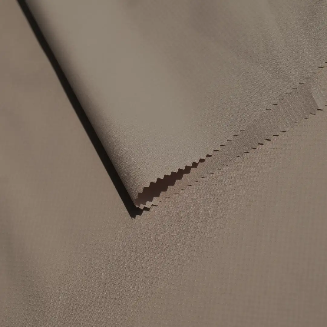 China Fabric for Down Jacket Polyester Pongee Synthetic Woven Fabric Polyester Brown color buy from China wholesaler bulk order at wholesale price free worldwide shipping Alibaba