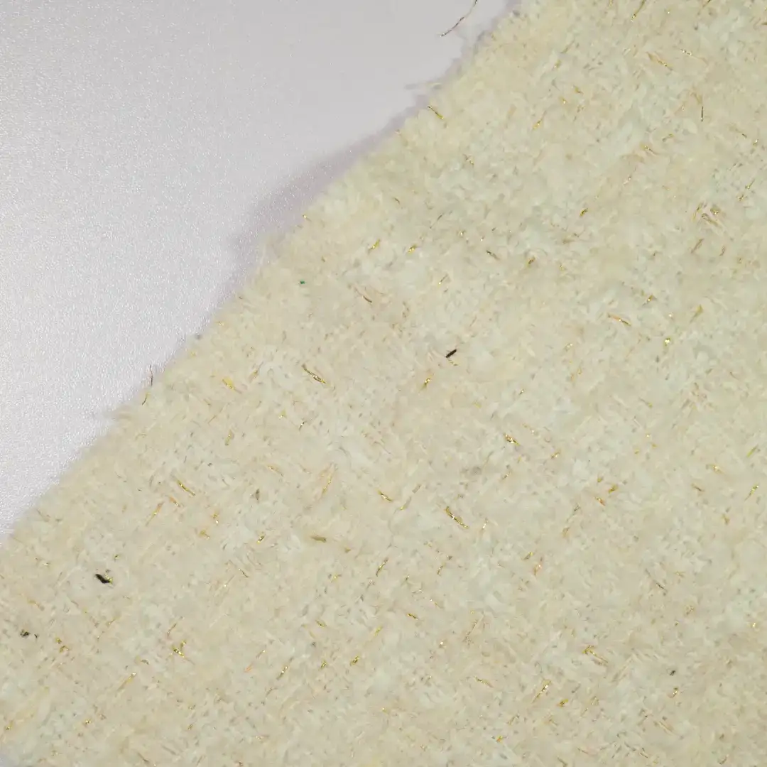 China Fabric for Skirt,Suit,Uniform Chanel-Style Fabric Woolen Lurex Wool Beige color buy from China wholesaler bulk order at wholesale price free worldwide shipping Alibaba