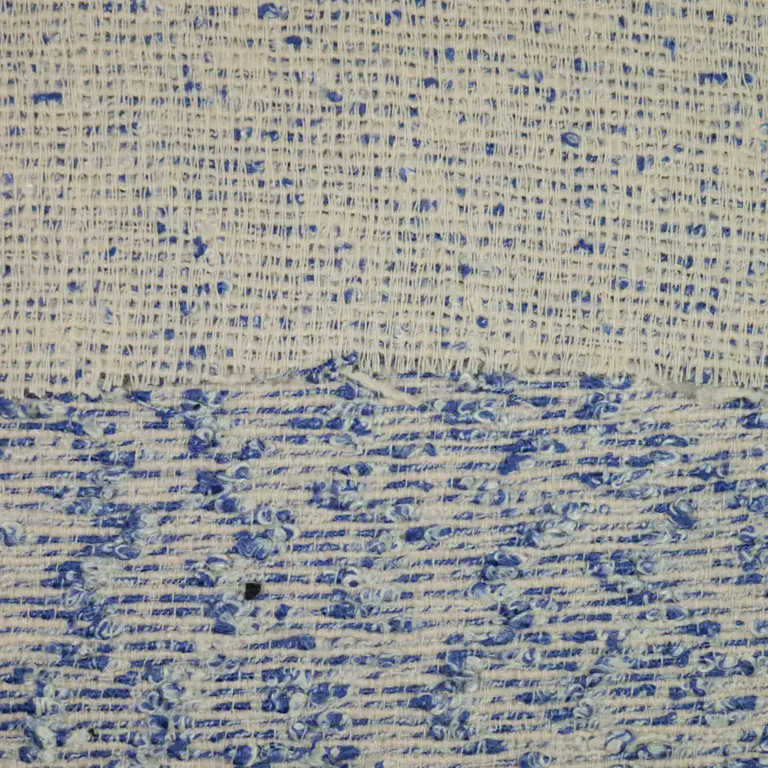 China Fabric for Pants,Jackets,Skirt,Uniform Chanel-Style Fabric Woolen Polyester Viscose Blue color buy from China wholesaler bulk order at wholesale price free worldwide shipping Alibaba