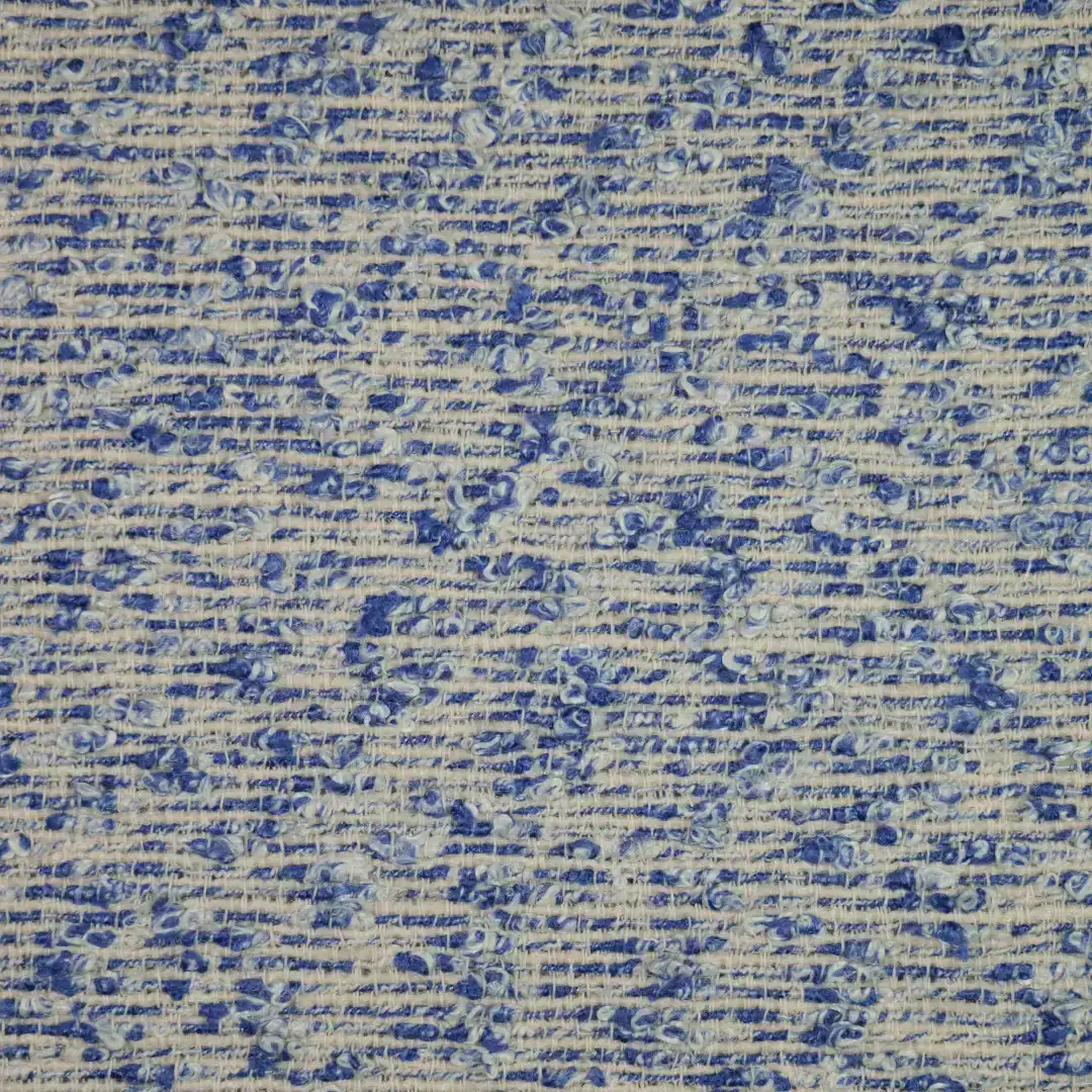 China Fabric for Pants,Jackets,Skirt,Uniform Chanel-Style Fabric Woolen Polyester Viscose Blue color buy from China wholesaler bulk order at wholesale price free worldwide shipping Alibaba