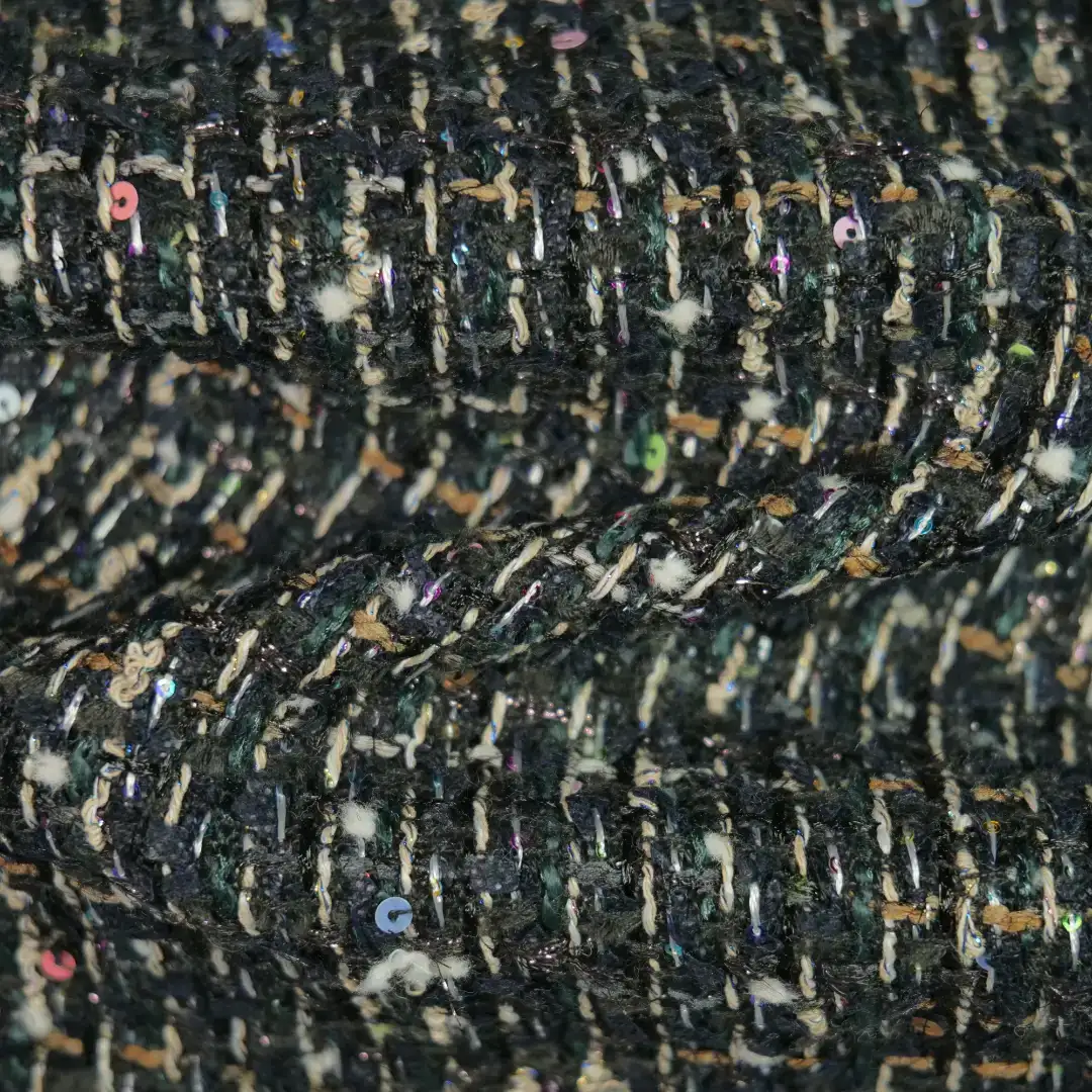 China Fabric for Jackets,Overcoat,Suit Chanel-Style Fabric Woolen Acrylic Nylon Cotton Polyester Black color buy from China wholesaler bulk order at wholesale price free worldwide shipping Alibaba