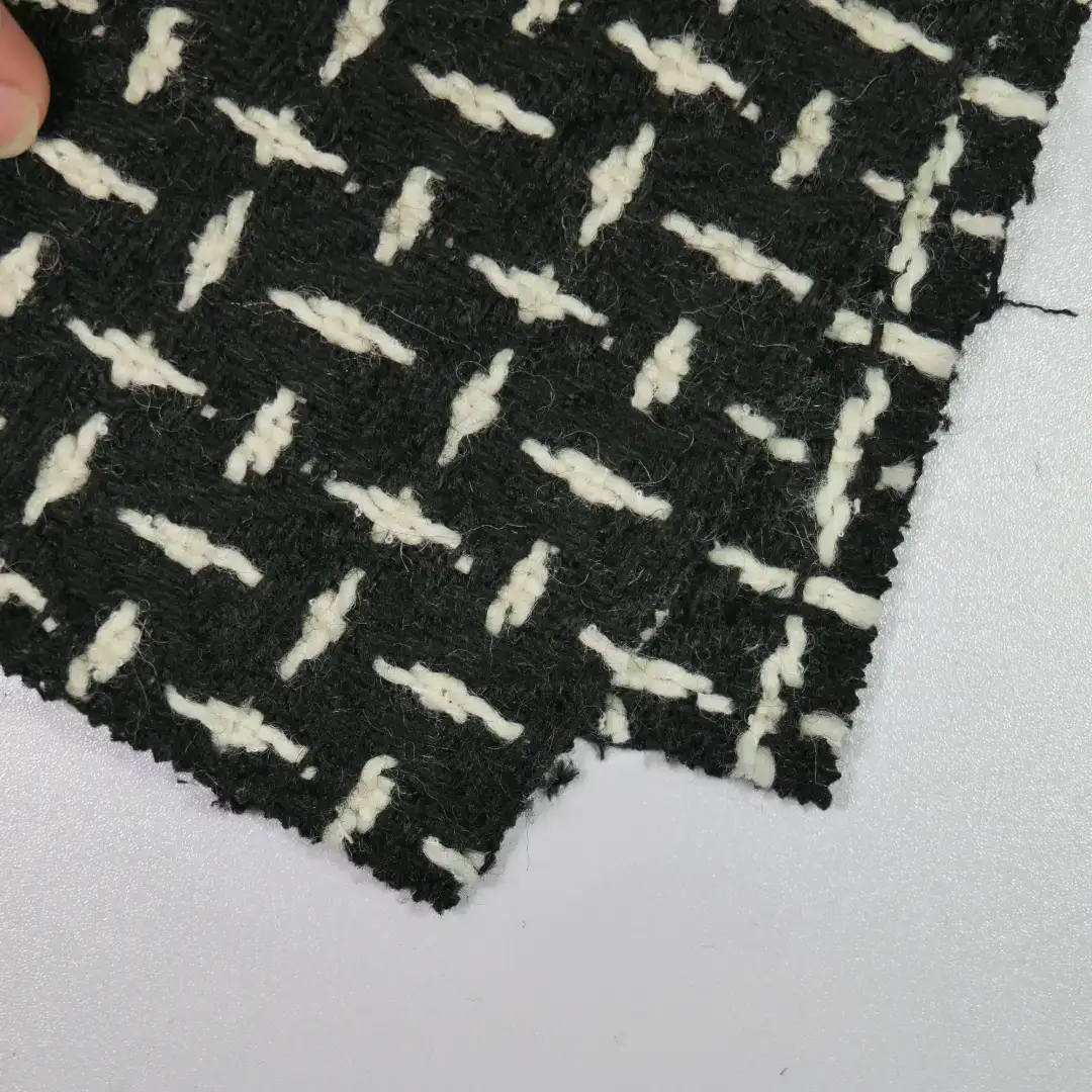 China Fabric for Skirt,Suit,Ski Suits,Uniform Chanel-Style Fabric Woolen Polyester Wool Acrylic Lurex Black color buy from China wholesaler bulk order at wholesale price free worldwide shipping Alibaba
