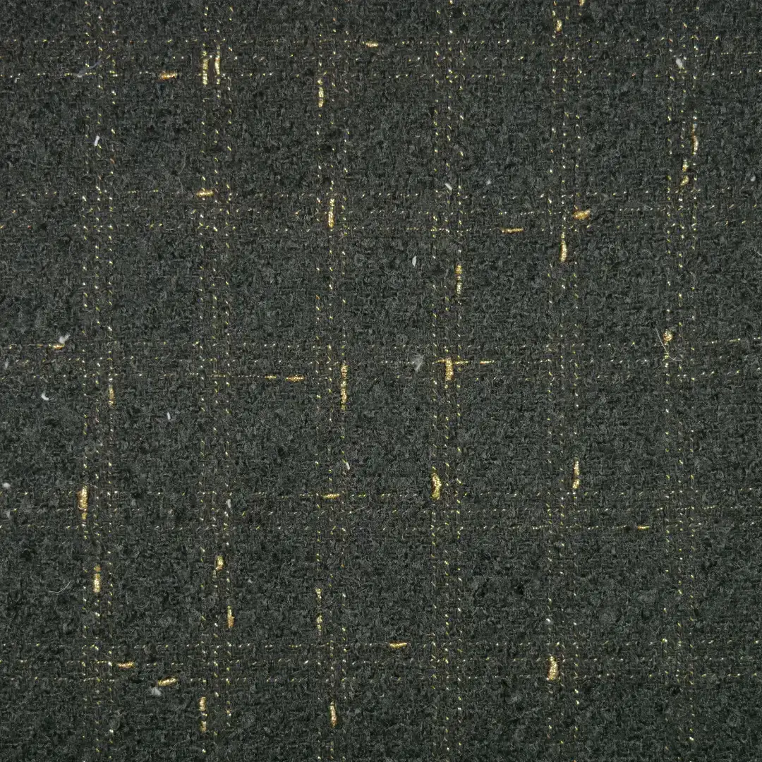 China Fabric for Suit,Uniform Chanel-Style Fabric Woolen Polyester Wool Cotton Viscose Lurex Black color buy from China wholesaler bulk order at wholesale price free worldwide shipping Alibaba