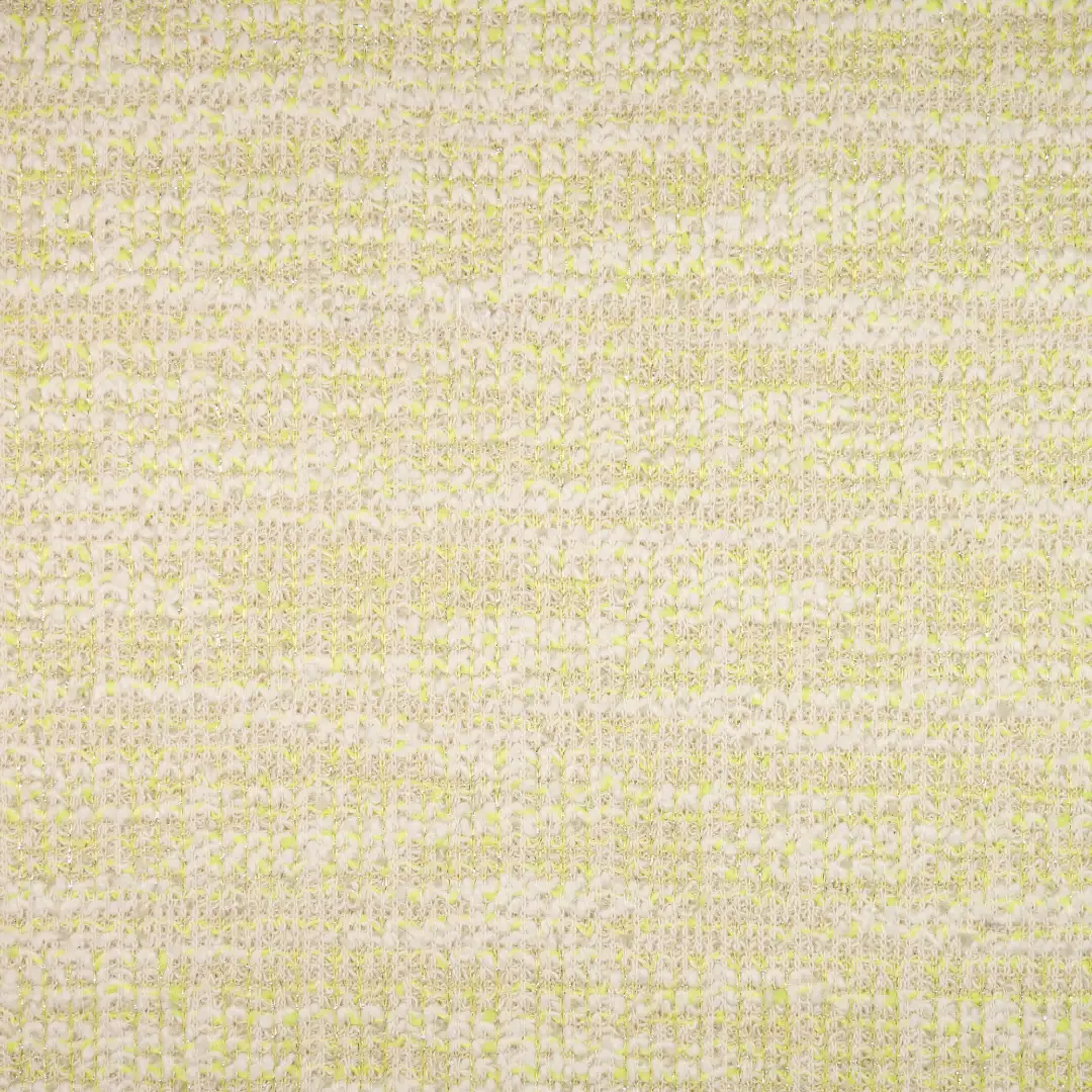 China Fabric for Overcoat,Suit,Open Cardigan ,Dresses (Pullover) ,Skirt  Jacquard Knit Fabric Cotton Polyester Lurex Yellow color buy from China wholesaler bulk order at wholesale price free worldwide shipping Alibaba