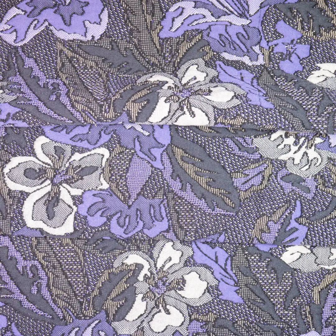 China Fabric for Jackets,Skirt Jacquard Knit Fabric Rayon Lurex Spandex Polyester BlueViolet color buy from China wholesaler bulk order at wholesale price free worldwide shipping Alibaba