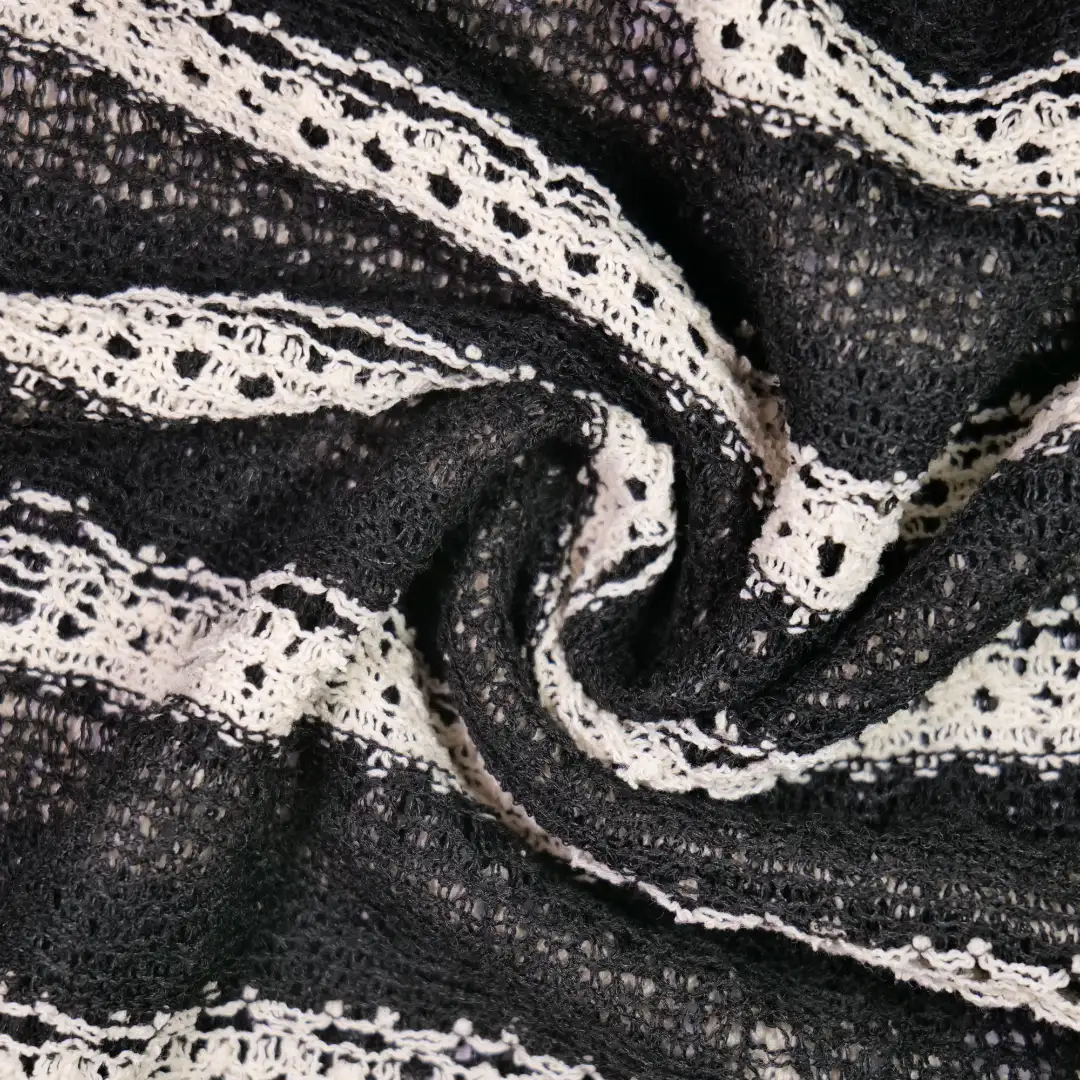 China Fabric for Open Cardigan ,Full-Zipper Cardigan ,Skirt  Jacquard Knit Fabric Cotton Polyester Black color buy from China wholesaler bulk order at wholesale price free worldwide shipping Alibaba