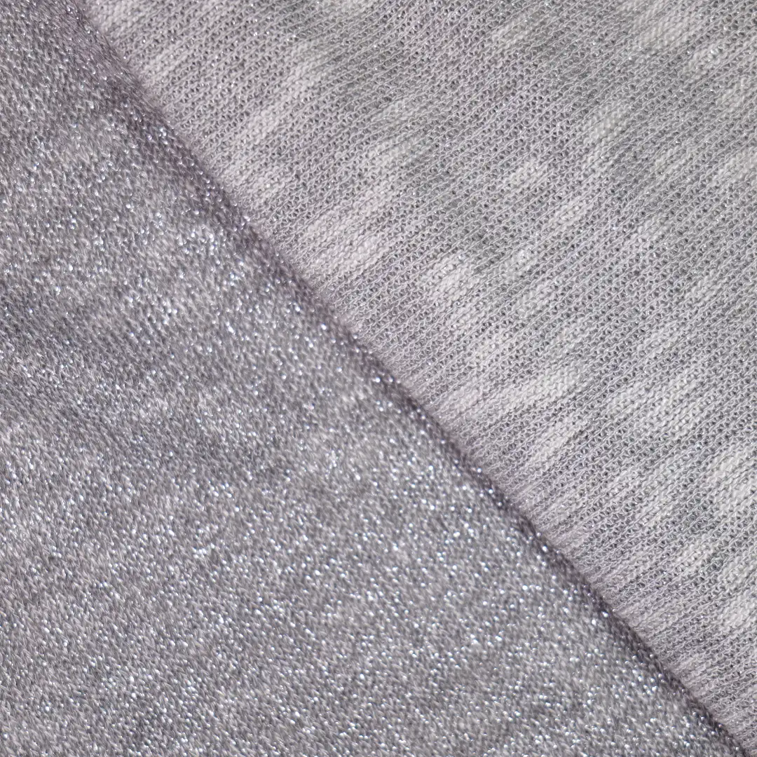 China Fabric for Open Cardigan ,Full-Zipper Cardigan  Jacquard Knit Fabric Rayon Spandex Polyester Lurex Silver color buy from China wholesaler bulk order at wholesale price free worldwide shipping Alibaba