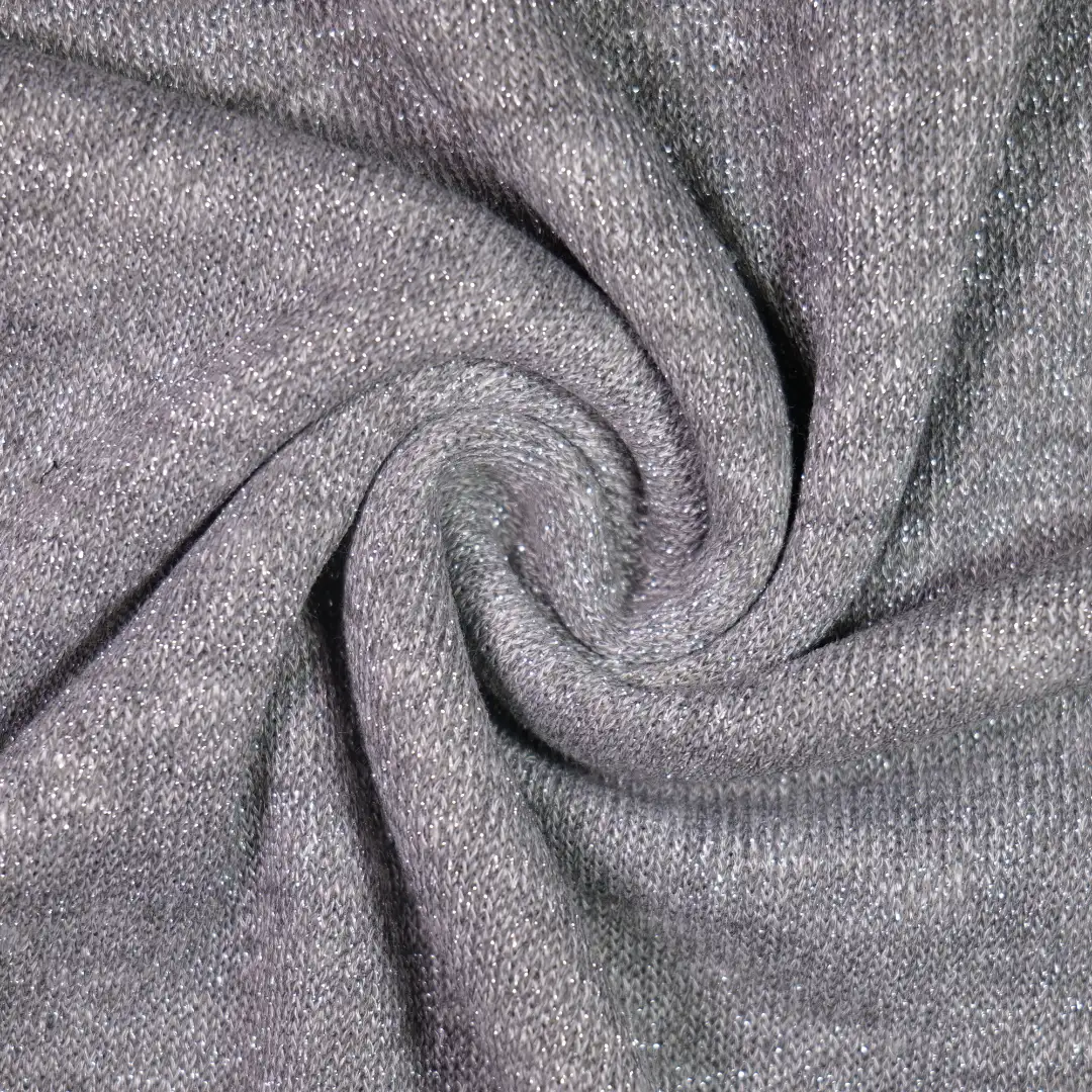 China Fabric for Open Cardigan ,Full-Zipper Cardigan  Jacquard Knit Fabric Rayon Spandex Polyester Lurex Silver color buy from China wholesaler bulk order at wholesale price free worldwide shipping Alibaba