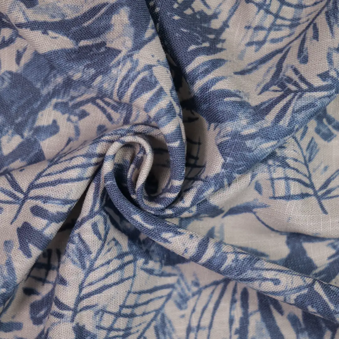 China Fabric for Blouse,Dresses (Pullover) ,Skirt  Linen/Rayon Plain Natural Woven Fabric Rayon Flax Blue color buy from China wholesaler bulk order at wholesale price free worldwide shipping Alibaba