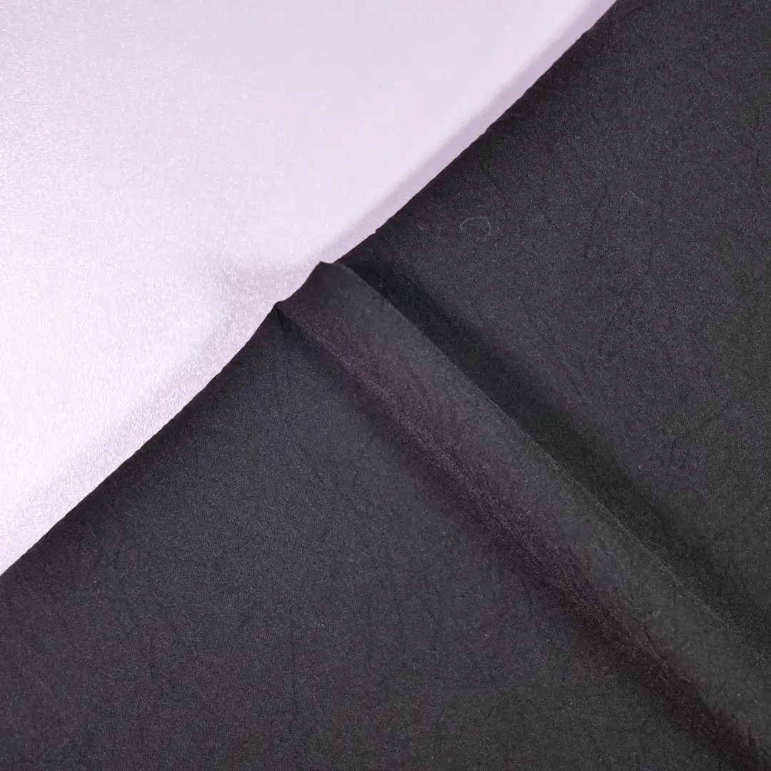 China Fabric for Shirt,Blouse,Crop Top Polyester Crinkle Fabric Synthetic Woven Fabric Polyester Black color buy from China wholesaler bulk order at wholesale price free worldwide shipping Alibaba