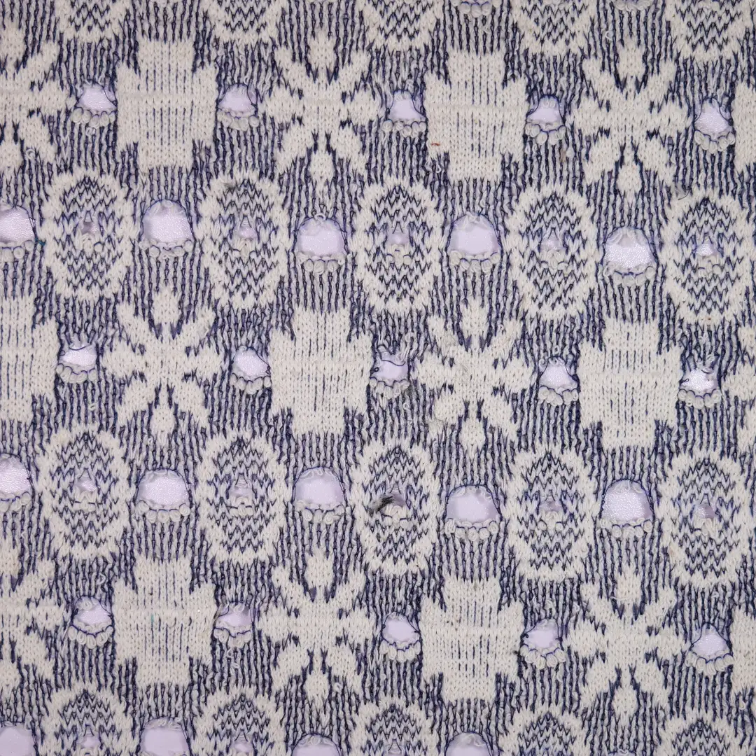 China Fabric for Open Cardigan ,Round Neck Pullover  Jacquard Knit Fabric Polyester Cotton Spandex Gray color buy from China wholesaler bulk order at wholesale price free worldwide shipping Alibaba