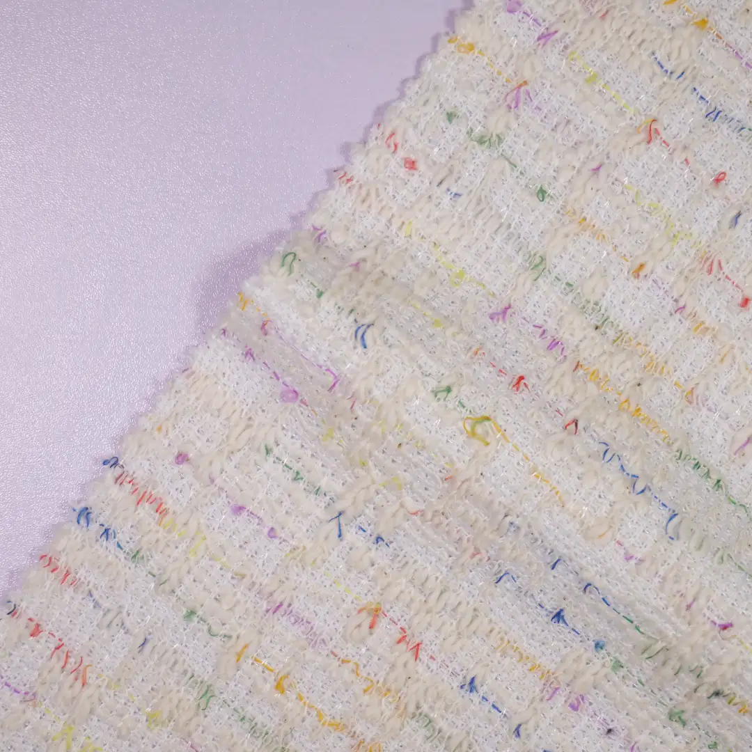 China Fabric for Open Cardigan ,Half-Zipper Cardigan ,Round Neck Pullover ,Crew Neck Pullover ,Crop Top Pullover  Jacquard Knit Fabric Polyester Cotton Spandex white color buy from China wholesaler bulk order at wholesale price free worldwide shipping Alibaba