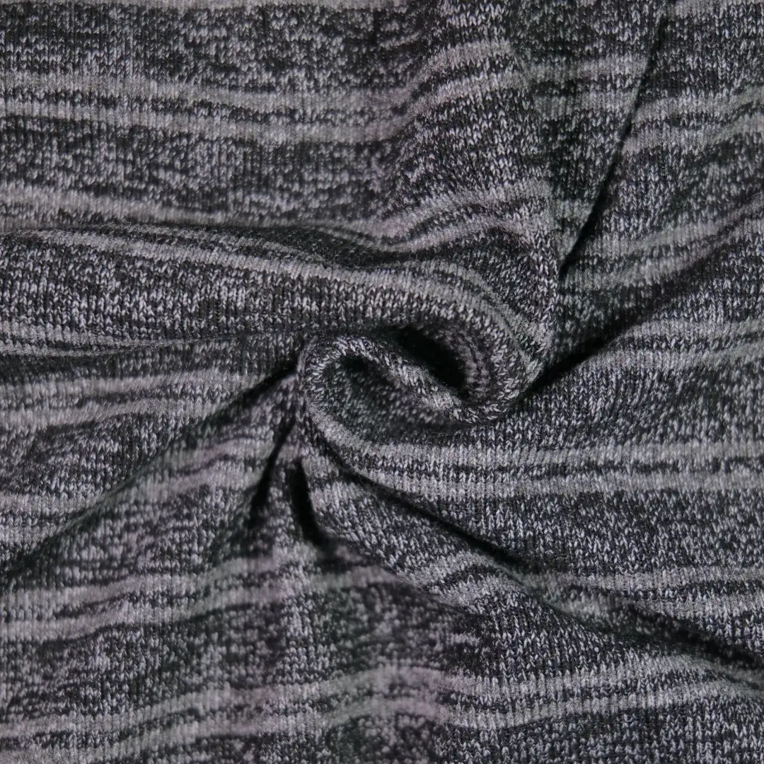 China Fabric for Knitted Jacket ,Round Neck Pullover ,Crop Top Pullover ,Knitted Trousers  Rib Knit Fabric Polyester Rayon Spandex Gray color buy from China wholesaler bulk order at wholesale price free worldwide shipping Alibaba