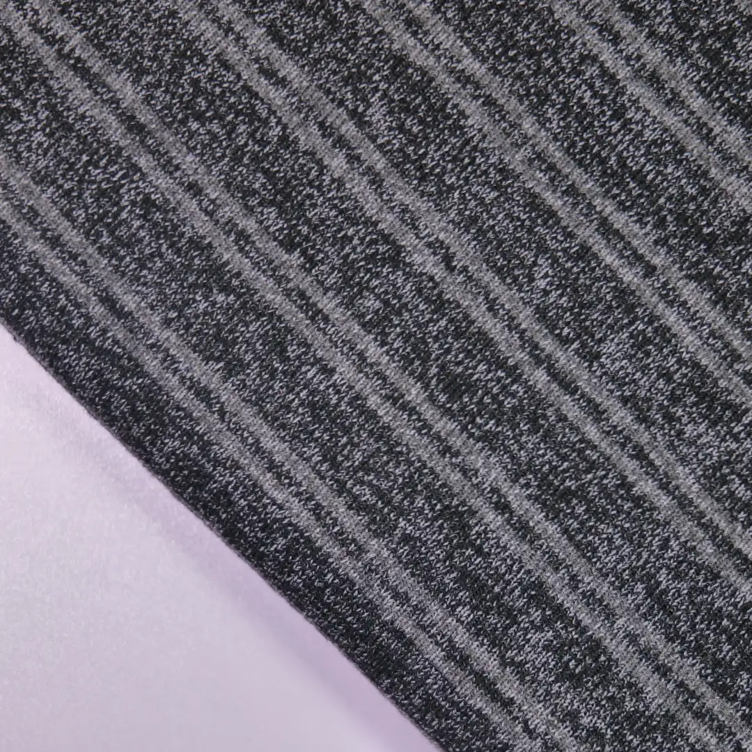 China Fabric for Knitted Jacket ,Round Neck Pullover ,Crop Top Pullover ,Knitted Trousers  Rib Knit Fabric Polyester Rayon Spandex Gray color buy from China wholesaler bulk order at wholesale price free worldwide shipping Alibaba