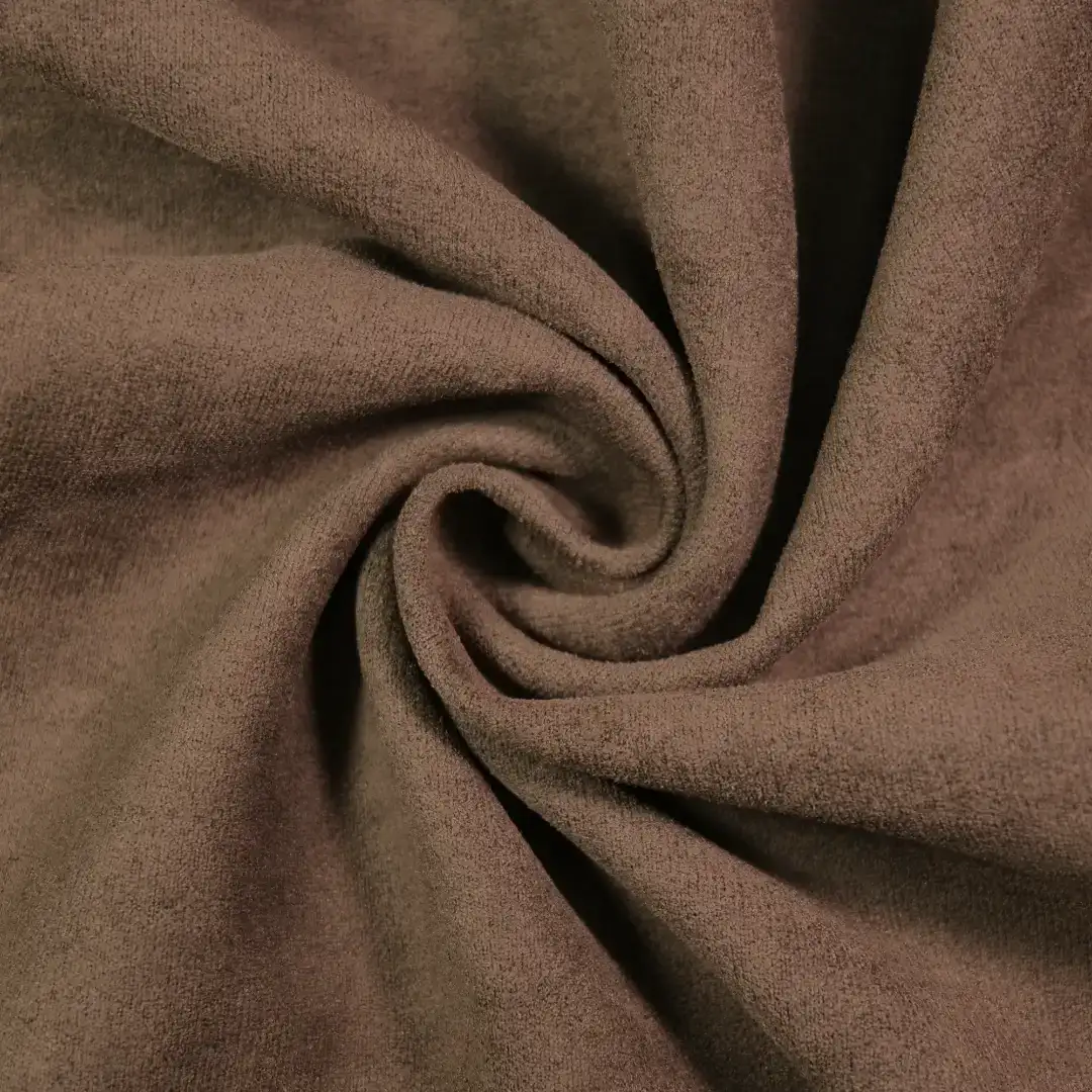 China Fabric for Jackets,Skirt Suede Knit Fabric Polyester brown color buy from China wholesaler bulk order at wholesale price free worldwide shipping Alibaba