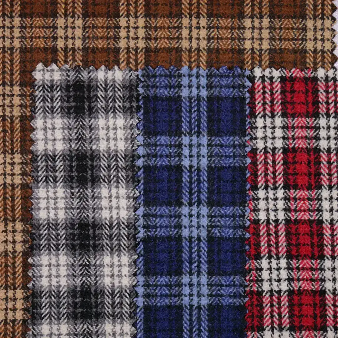 China Fabric for Over Shirt Yarn Dyed Check Synthetic Woven Fabric Chemical Fiber brown color buy from China wholesaler bulk order at wholesale price free worldwide shipping Alibaba