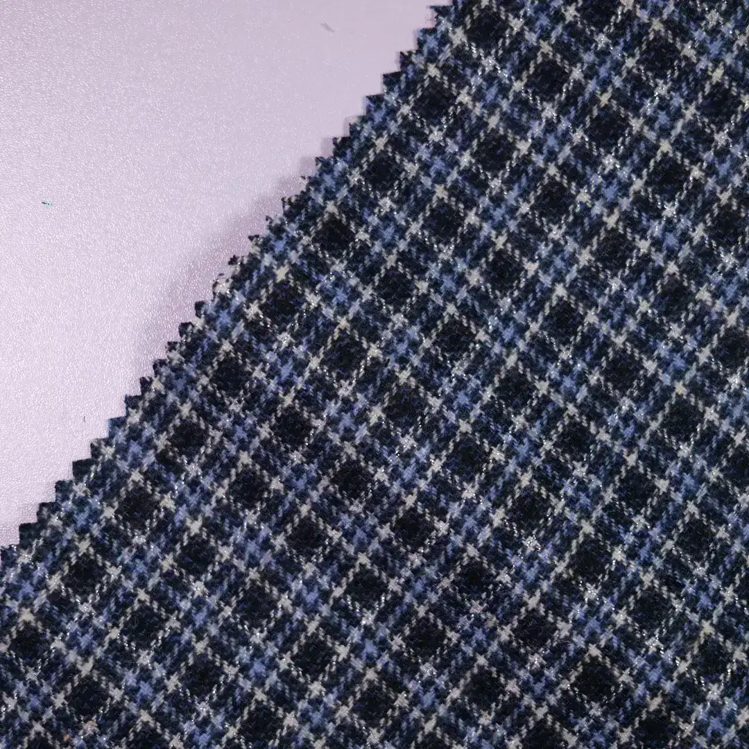 China Fabric for Over Shirt Yarn Dyed Check Synthetic Woven Fabric Chemical Fiber Wool blue color buy from China wholesaler bulk order at wholesale price free worldwide shipping Alibaba