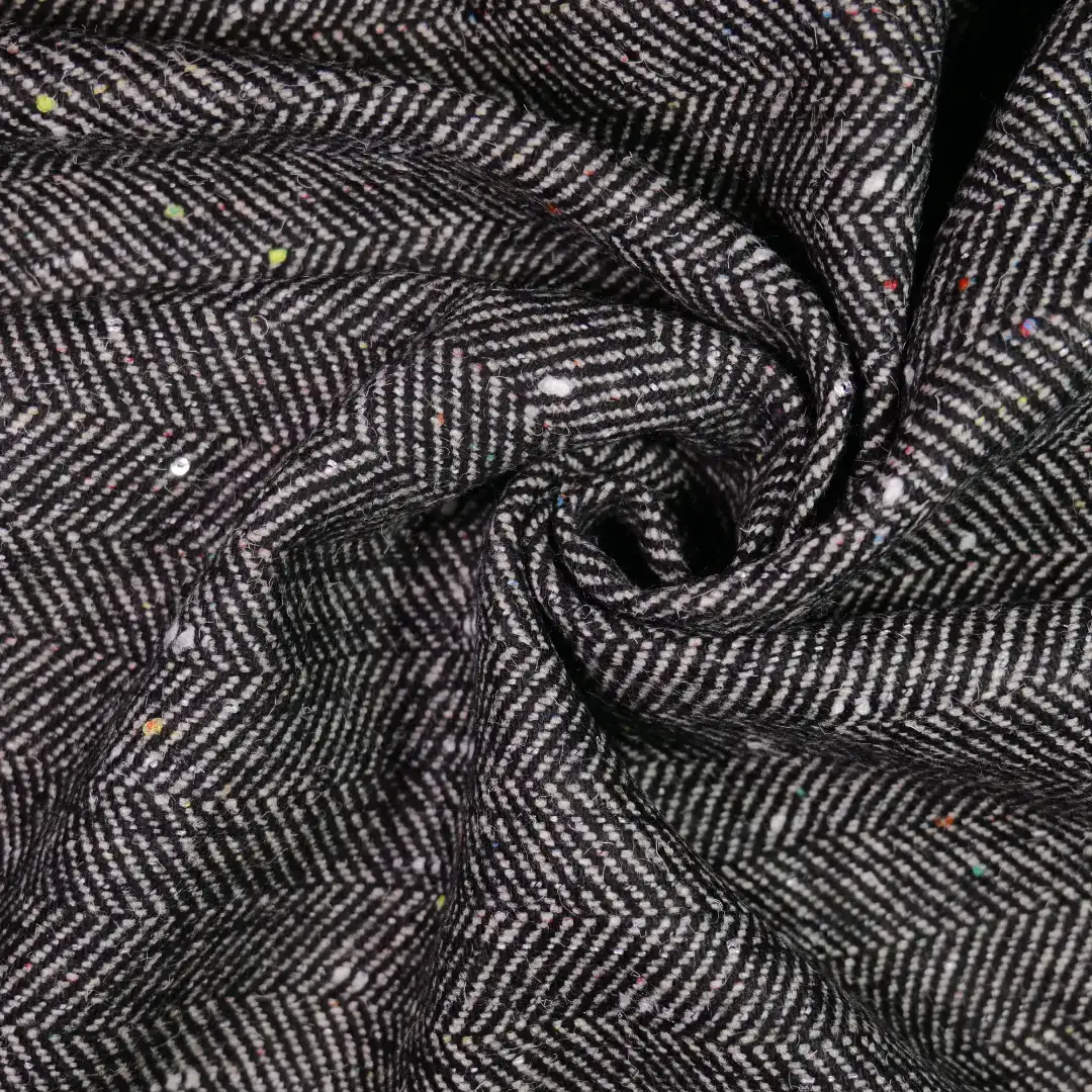 China Fabric for Suit Trouser,Blazer,Overcoat,Suit,Full-Zipper Cardigan  Chanel-Style Fabric Woolen Wool Polyester Chemical Fiber Black color buy from China wholesaler bulk order at wholesale price free worldwide shipping Alibaba