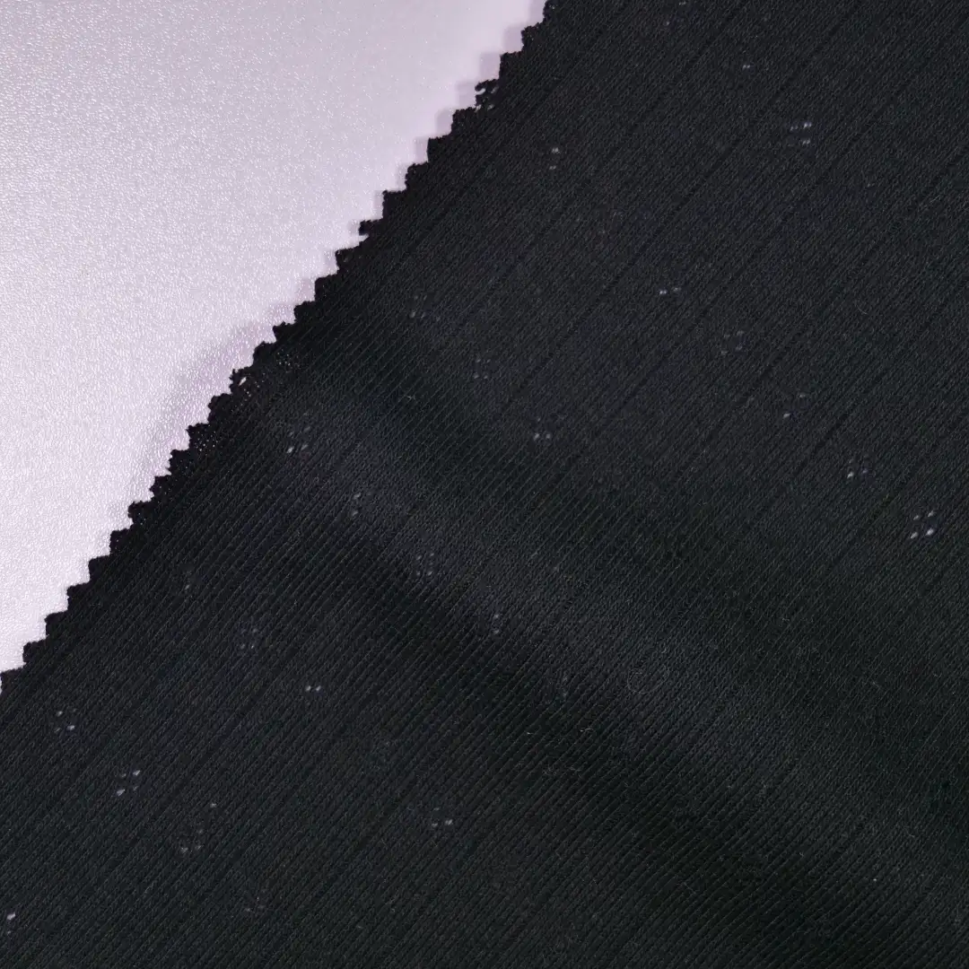 China Fabric for Blouse,Crew Neck Pullover  Jacquard Knit Fabric Cotton Polyester black color buy from China wholesaler bulk order at wholesale price free worldwide shipping Alibaba