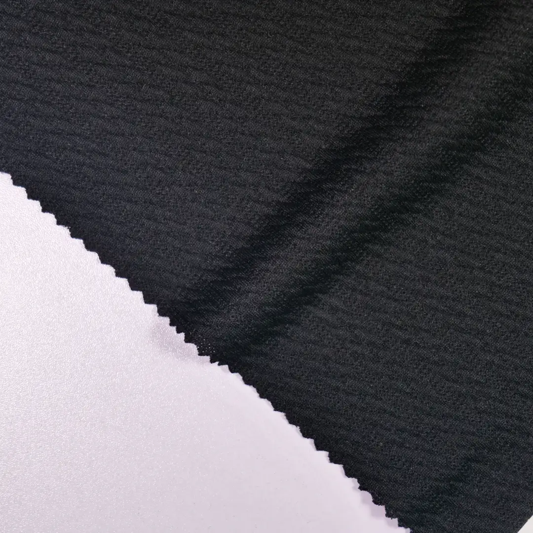 China Fabric for T-shirt ,Polo T-shirt  Jacquard Knit Fabric Polyester Spandex black color buy from China wholesaler bulk order at wholesale price free worldwide shipping Alibaba