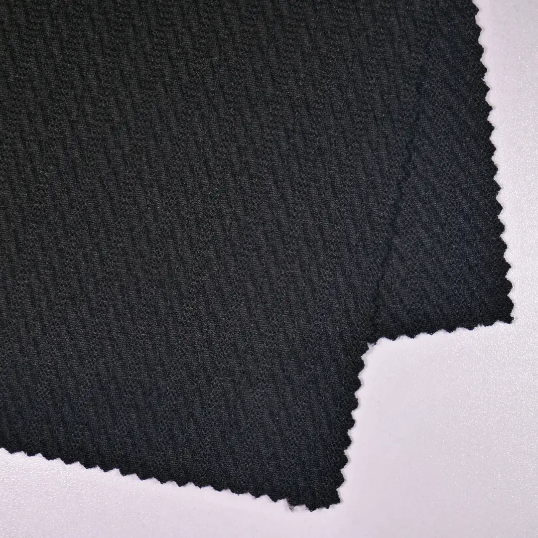 China Fabric for T-shirt ,Polo T-shirt  Jacquard Knit Fabric Polyester Spandex black color buy from China wholesaler bulk order at wholesale price free worldwide shipping Alibaba