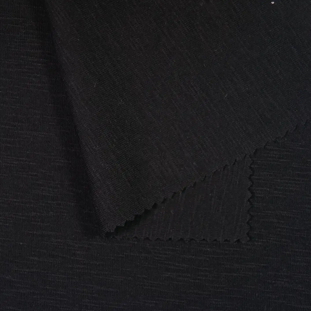 China Fabric for Polo Shirt,Blouse Rib Knit Fabric Linen Cotton black color buy from China wholesaler bulk order at wholesale price free worldwide shipping Alibaba