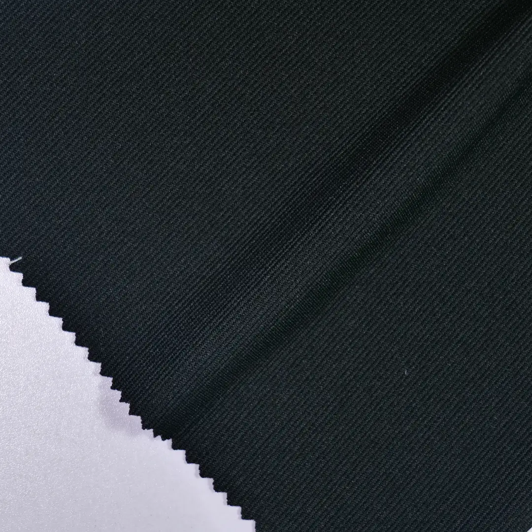 China Fabric for Jackets Ottoman Knit Fabric Polyester Spandex black color buy from China wholesaler bulk order at wholesale price free worldwide shipping Alibaba