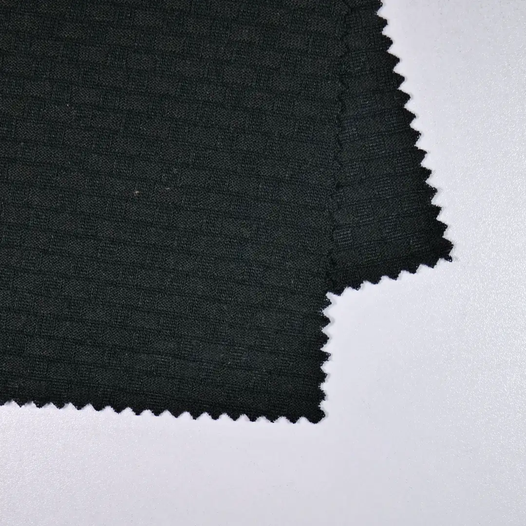China Fabric for T-Shirt,Polo Shirt Jacquard Knit Fabric Polyester black color buy from China wholesaler bulk order at wholesale price free worldwide shipping Alibaba