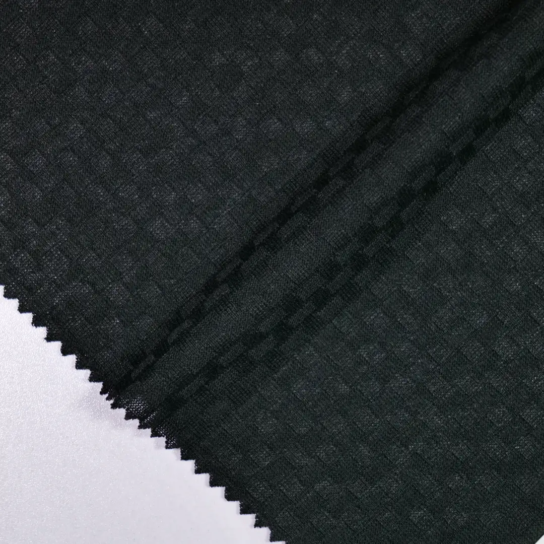 China Fabric for T-Shirt,Polo Shirt Jacquard Knit Fabric Polyester black color buy from China wholesaler bulk order at wholesale price free worldwide shipping Alibaba
