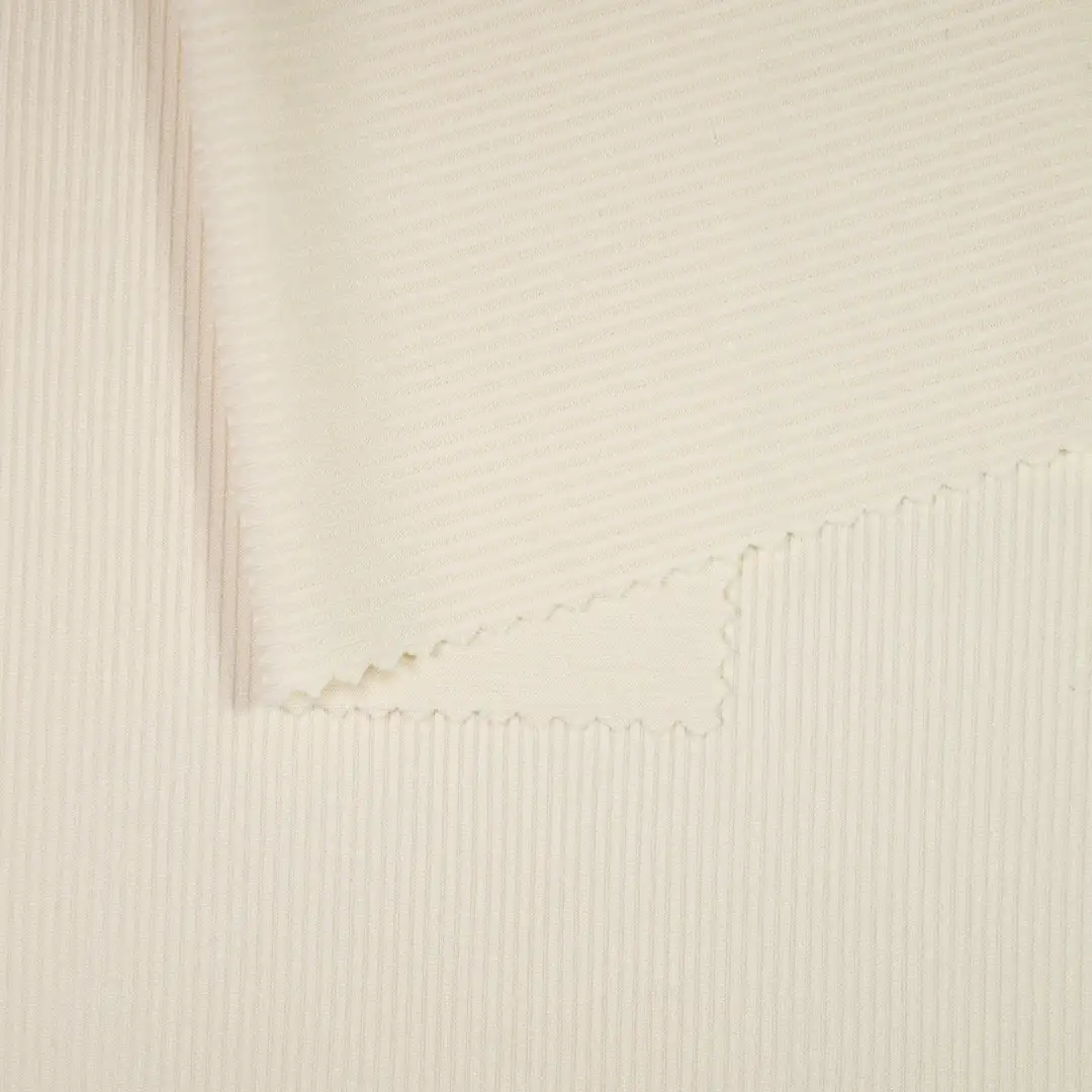 China Fabric for Tank Top,Hoodie Rib Knit Fabric Polyester Spandex Milky white color buy from China wholesaler bulk order at wholesale price free worldwide shipping Alibaba