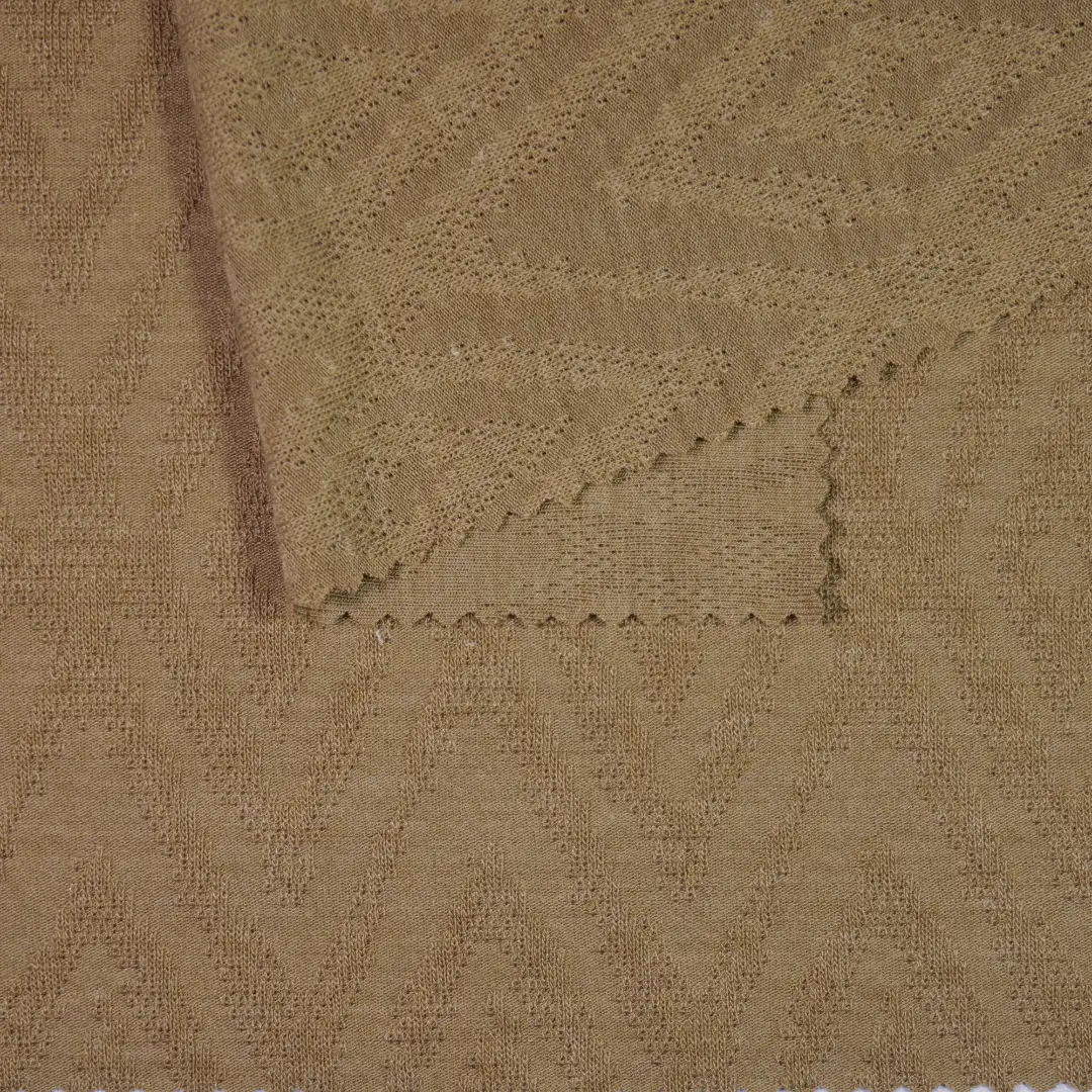 China Fabric for T-Shirt,Polo Shirt Jacquard Knit Fabric Polyester Rayon Spandex brown color buy from China wholesaler bulk order at wholesale price free worldwide shipping Alibaba