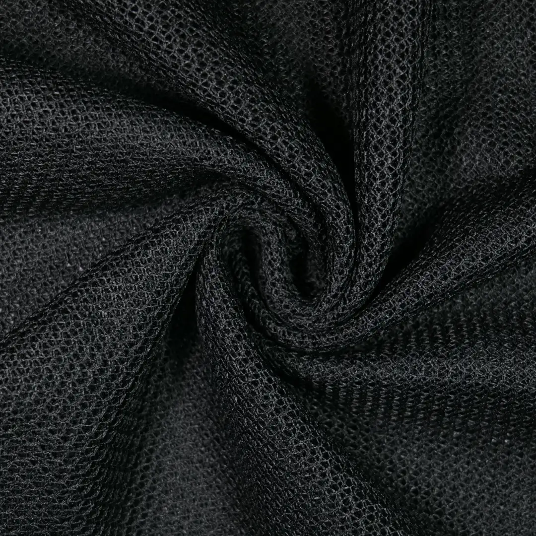 China Fabric for Shirt,T-Shirt,Shorts Mesh Knit Fabric Polyester black color buy from China wholesaler bulk order at wholesale price free worldwide shipping Alibaba