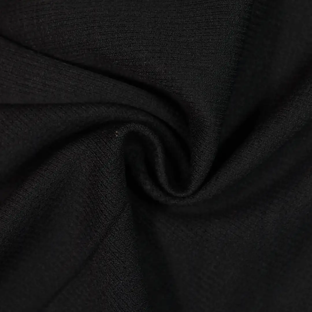 China Fabric for Hoodie,Trench Coat Rib Knit Fabric Polyester Spandex BLACK color buy from China wholesaler bulk order at wholesale price free worldwide shipping Alibaba