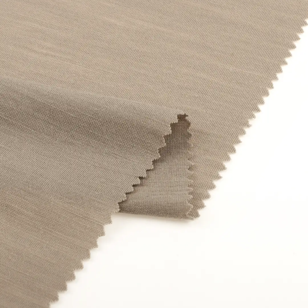 China Fabric for T-Shirt,Polo Shirt,Tank Top Single Jersey Knit Fabric Wool Polyester khaki color buy from China wholesaler bulk order at wholesale price free worldwide shipping Alibaba