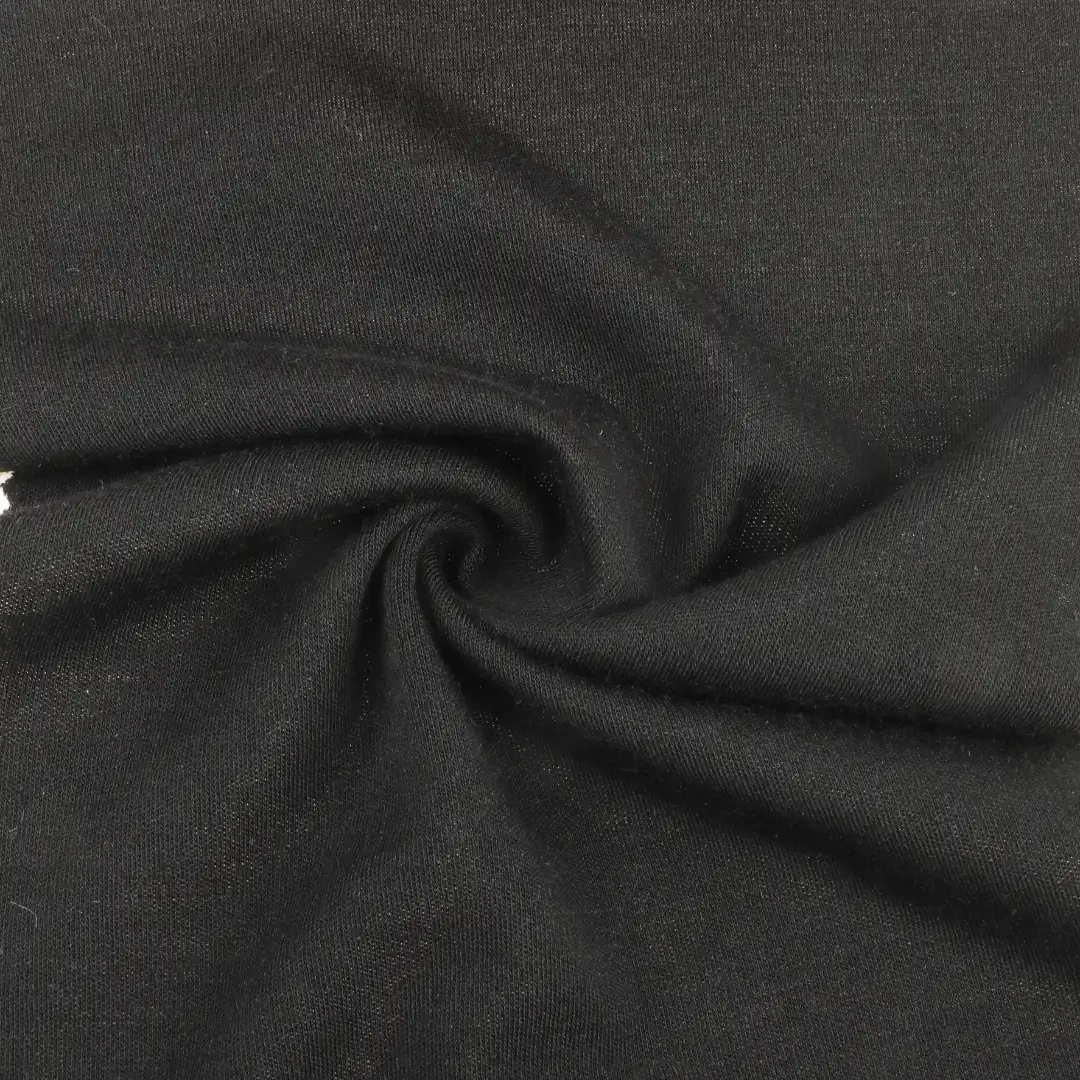 China Fabric for Hoodie,Loungewear,Sweatshirt Interlock Knit Fabric Wool Polyester BLACK color buy from China wholesaler bulk order at wholesale price free worldwide shipping Alibaba