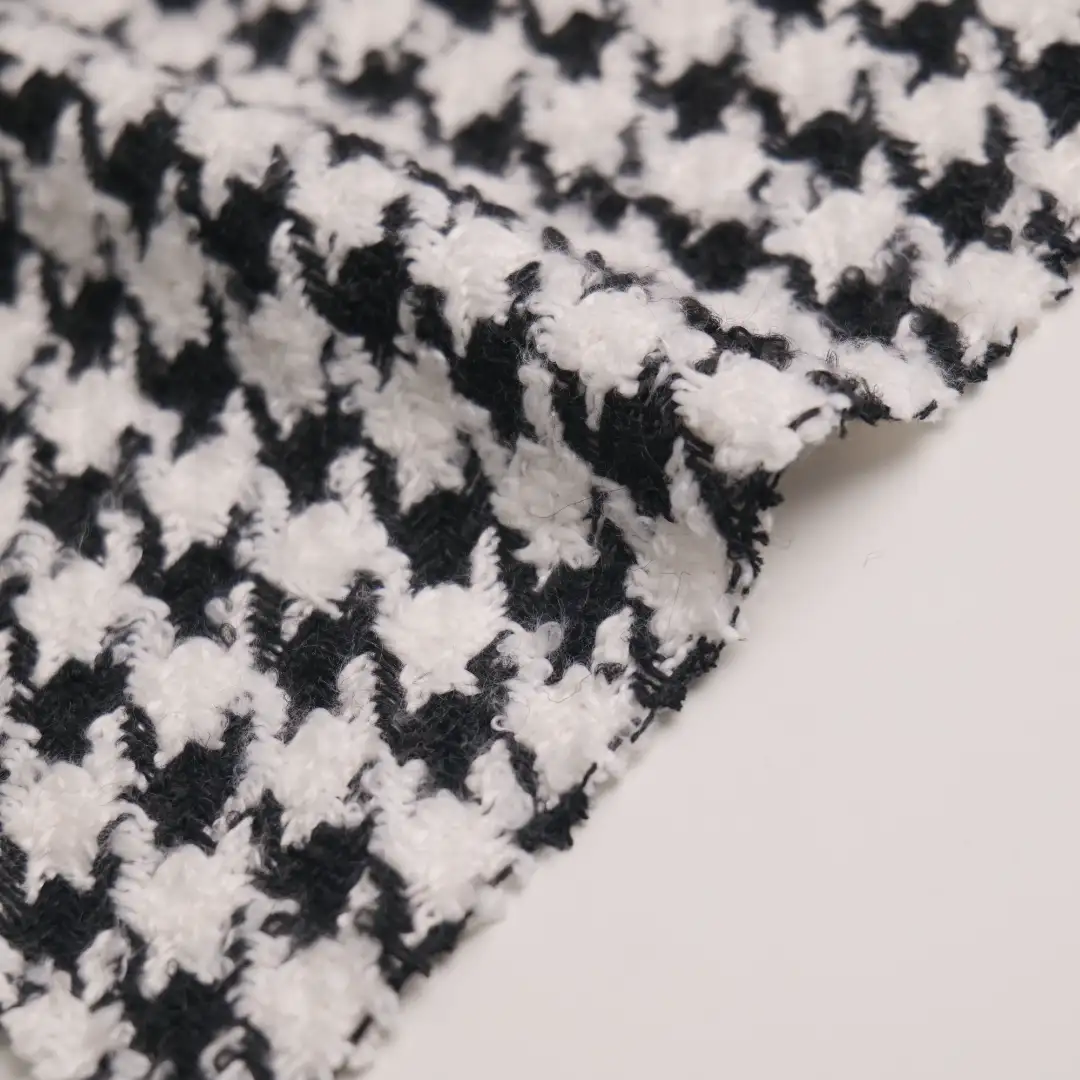 China Fabric for Overcoat Woolen Tweed Woolen Polyester white&black color buy from China wholesaler bulk order at wholesale price free worldwide shipping Alibaba