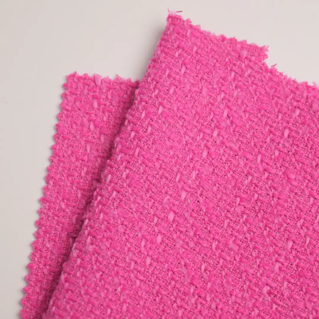 China Fabric for Overcoat Chanel-Style Fabric Woolen Polyester rose-red color buy from China wholesaler bulk order at wholesale price free worldwide shipping Alibaba