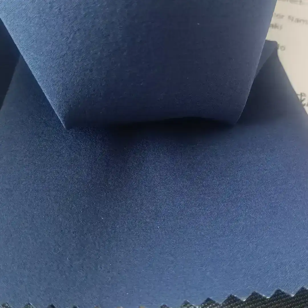 China Fabric for Jackets,Rain Coat Composite fabric Synthetic Woven Fabric Nylon Elastane navy color buy from China wholesaler bulk order at wholesale price free worldwide shipping Alibaba