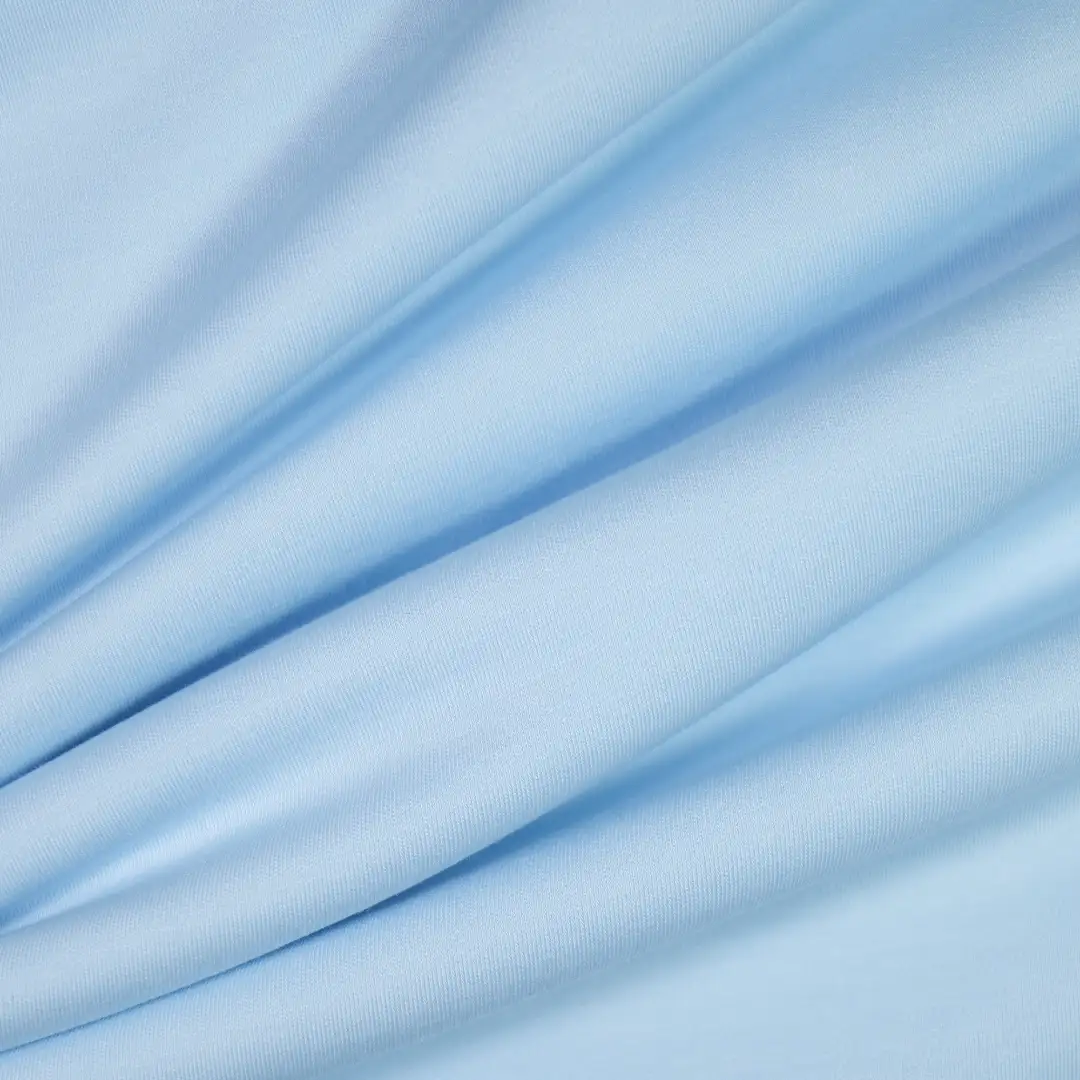 China Fabric for T-Shirt,Polo Shirt,Shorts,Jogger Single Jersey Knit Fabric Cotton Poly Lactic Acid（PLA) Modal Blue color buy from China wholesaler bulk order at wholesale price free worldwide shipping Alibaba